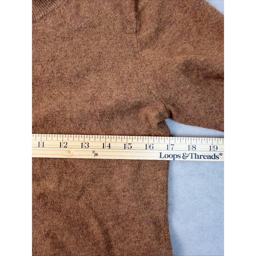 J.Crew Teddie Women’s Sweater Sm Brown Merino Wool Blend Crew Elevated Preppy - Picture 10 of 12